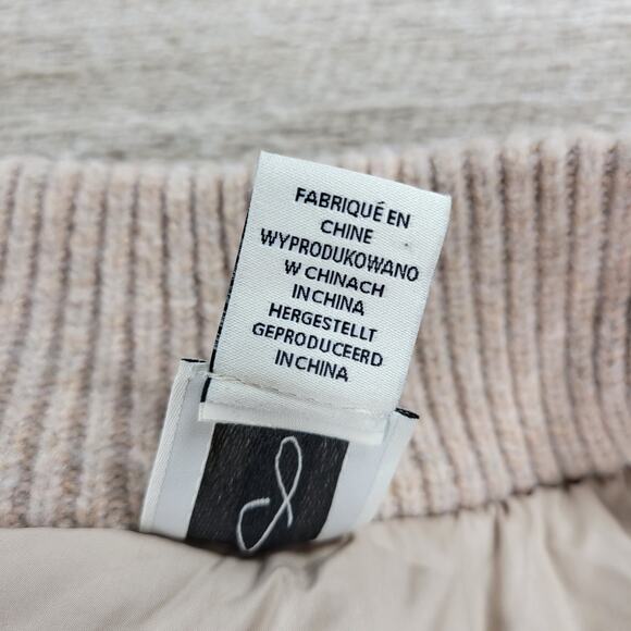 Joie Reversible Cable Knit Puffer Vest Women’s M Beige Oatmeal Zip Mock Neck - Picture 5 of 16